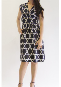 縫い代付き印刷済み型紙　フレンチスリーブカシュクールワンピース 872