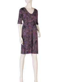 縫い代付き印刷済み型紙　Vネック コクーンラインワンピース Dominique ～ドミニク