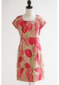 縫い代付き印刷済み型紙　スクエアネック、ソフトコンシャスワンピース　Lulu ～ルル