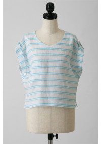 縫い代付き印刷済み型紙　 ロールアップ袖のルーズトップス 6Esty～エスティ