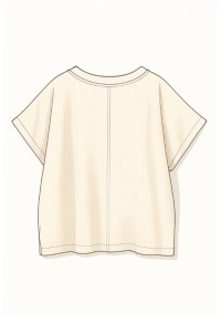 縫い代付き印刷済み型紙 オフボディフレンチスリーブカットソー 　