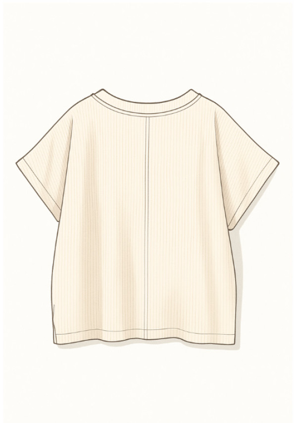 PDF型紙 オフボディフレンチスリーブカットソー