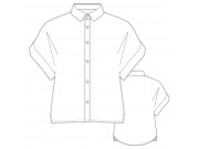 縫い代付き印刷済み型紙   LR50051　ダブルカフのクロップトシャツ