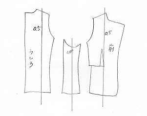 ジャケット型紙のサイズ補正｜身頃