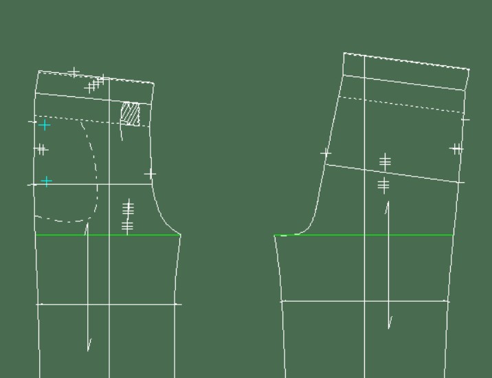 パンツの後ろ股にしわが出る原因と型紙補正