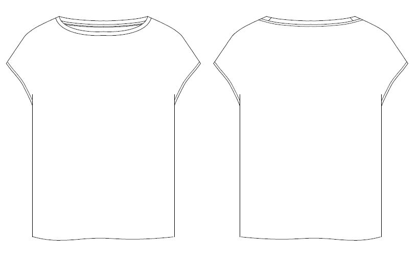 PDFソーイング型紙 フレンチスリーブTシャツ ベーシックボディ