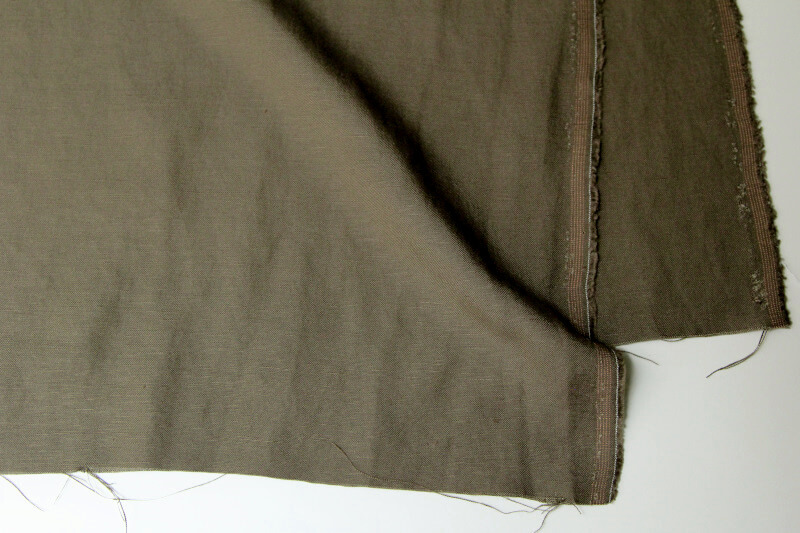 リネンヴィスコース カーキ 50cm単位カット販売