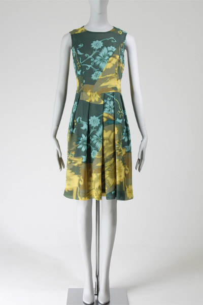 洋裁用型紙通販　PDF型紙　立体裁断　 アルディ　ノースリーブ、イレギュラータックスカートワンピース