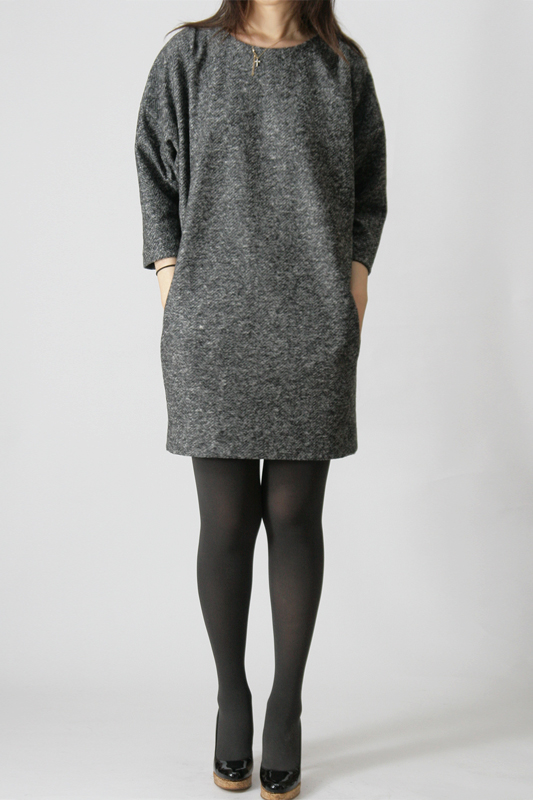 型紙通販、PDF型紙 バレルライン、ドルマンカットソーワンピ　8Ringo～リンゴ