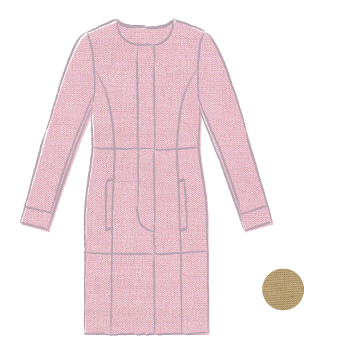 ノーカラー 比翼 コート型紙 3Maniella