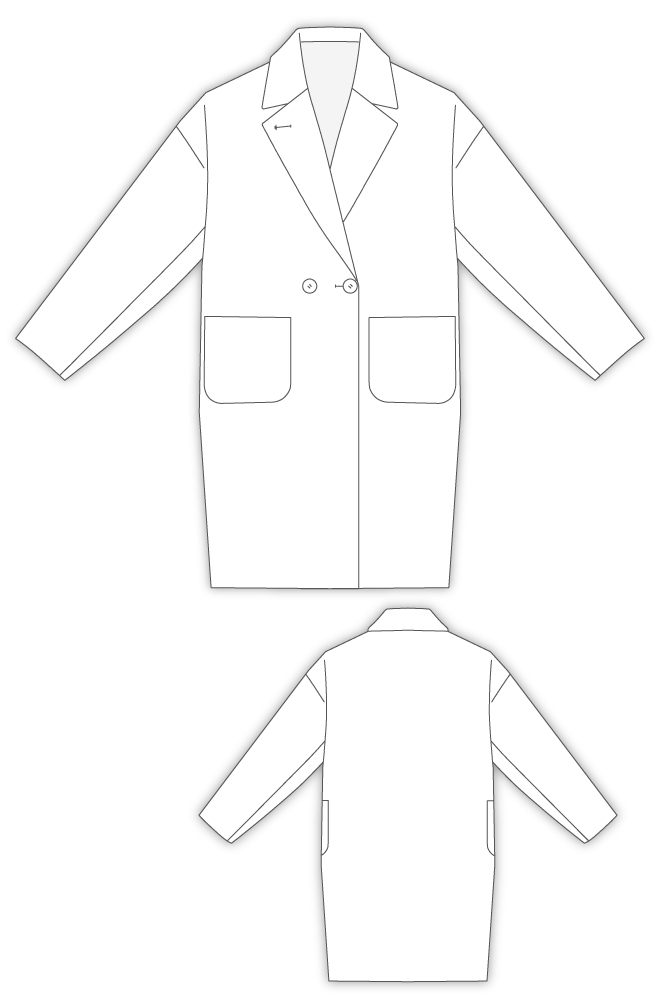 洋裁型紙 ドロップショルダー Wブレスト テーラード