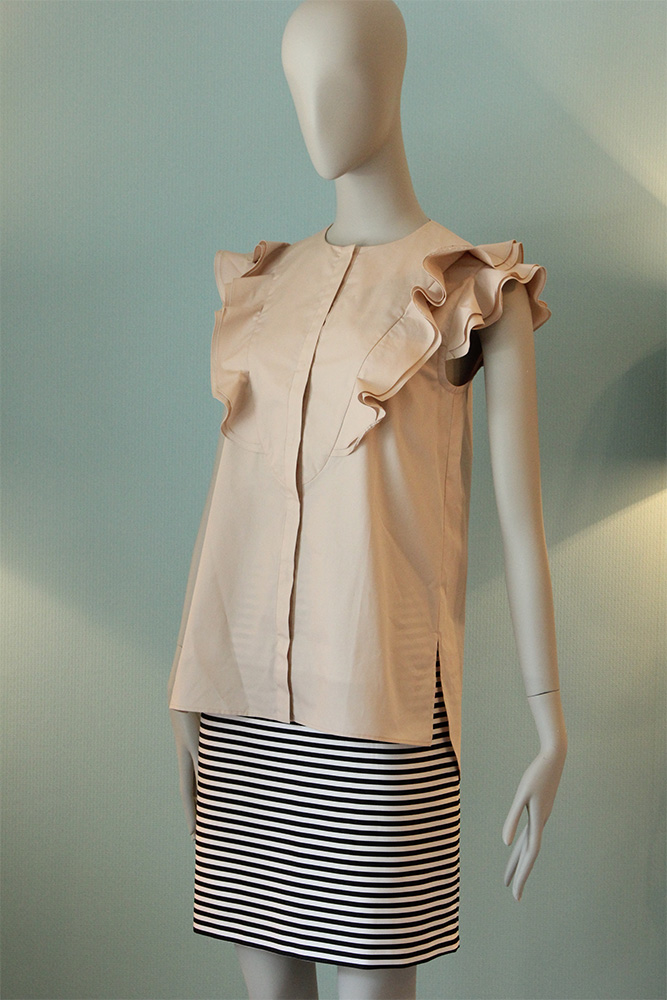 8Mignea シャツカラーティアードワンピース 型紙通販 立体裁断