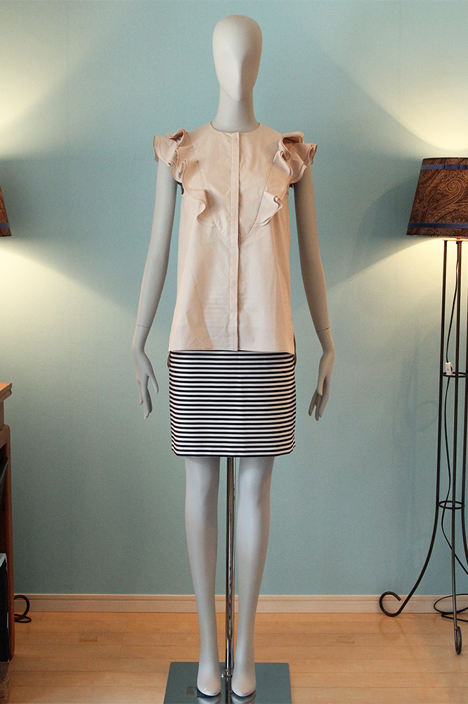 8Mignea シャツカラーティアードワンピース　型紙通販　立体裁断