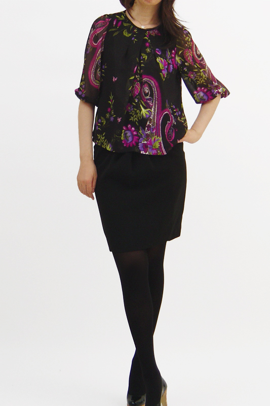 型紙通販  衿ぐりタックプルオーバー 735