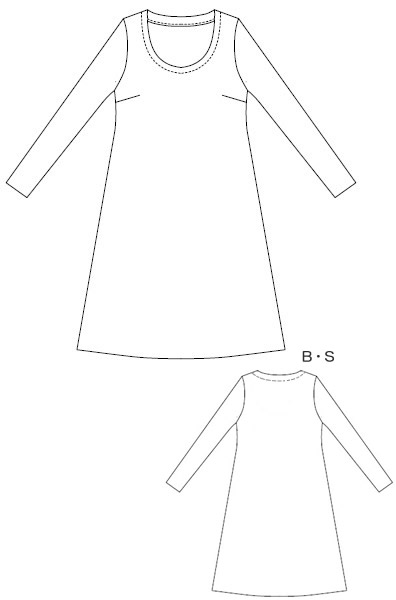 型紙通販 クルーネックニットワンピース