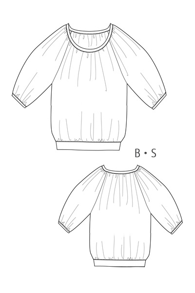ギャザーカットソー型紙