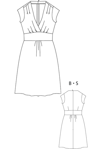 型紙通販 フレンチスリーブカシュクールワンピース