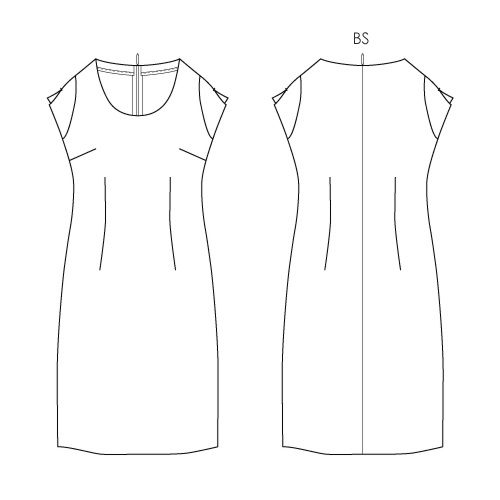 型紙通販 フレンチスリーブ、ストレートミニワンピース