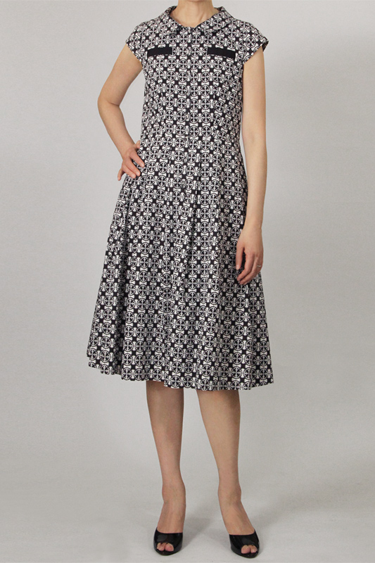 8Argo フラットカラー、タックスカートシャツワンピース 型紙通販 立体裁断