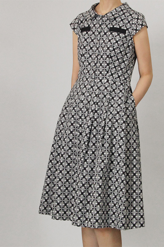 8Argo フラットカラー、タックスカートシャツワンピース　型紙通販　立体裁断