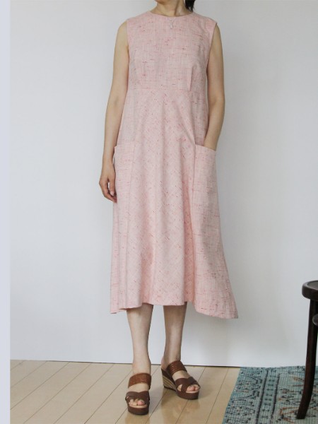 8Balletta_en 切り替えポケット付きフレアーワンピース 型紙通販 立体裁断