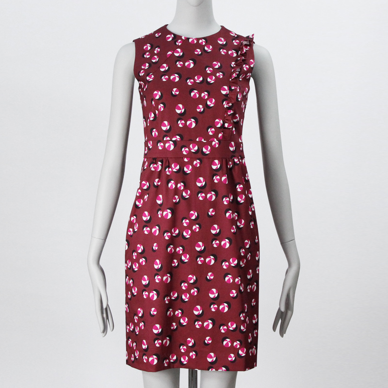 8Daurie 片側フリル付きノースリーブワンピース 型紙通販 立体裁断