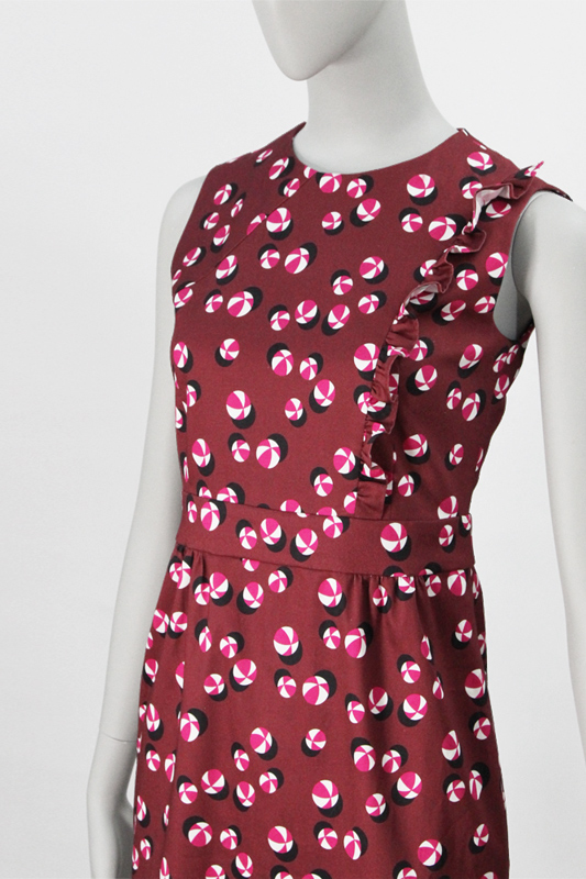 8Daurie 片側フリル付きノースリーブワンピース　型紙通販　立体裁断