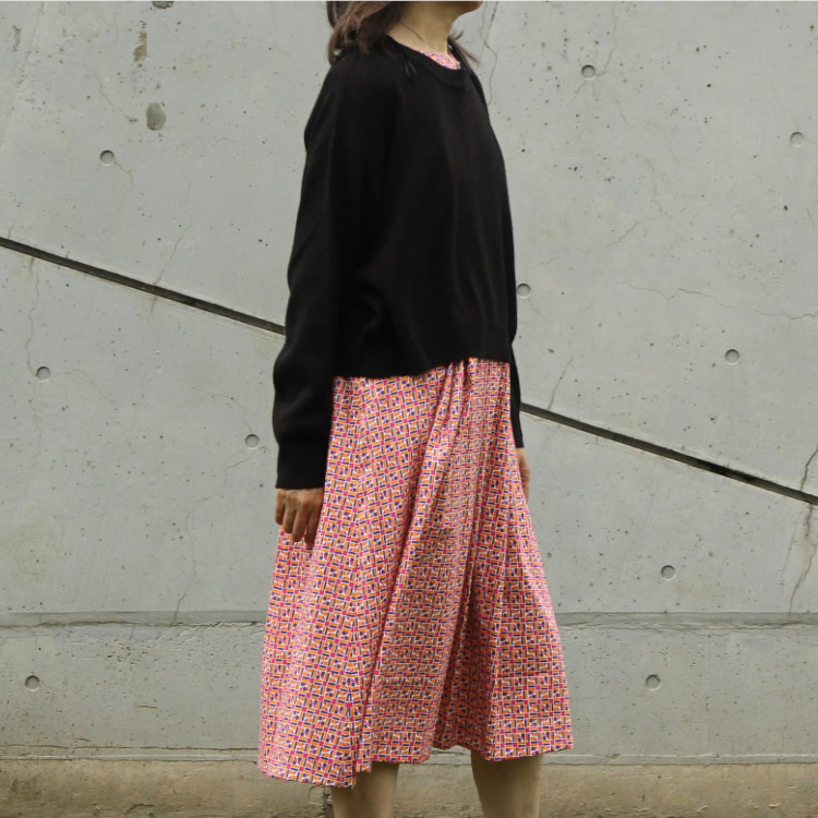 型紙 8Domina ウエスト切替タックワンピース