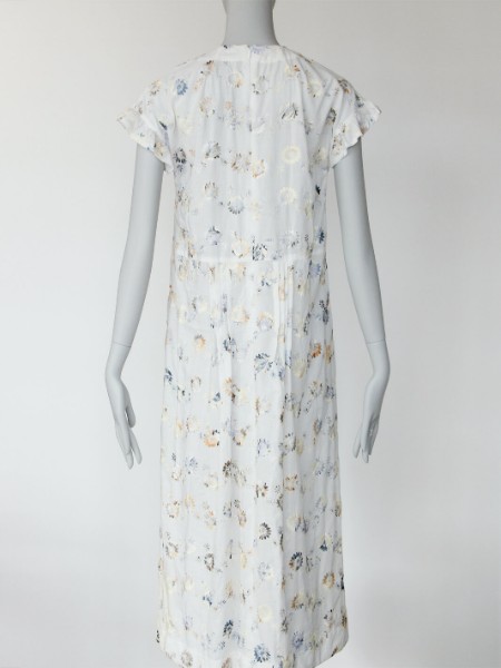 8Frilla_en ピンタック&フリルマキシワンピース 型紙通販 立体裁断