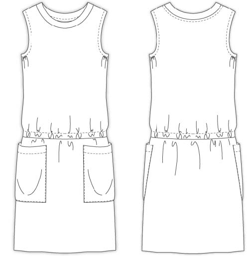 8Masquerade イレギュラータックのティアードワンピース　型紙通販