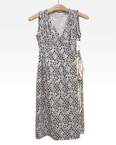 型紙通販 カシュクールジャージーワンピース オプション袖付き