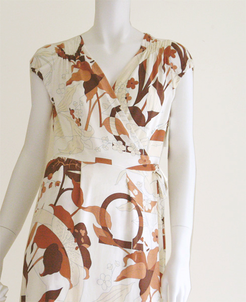 型紙通販 カシュクールジャージーワンピース オプション袖付き