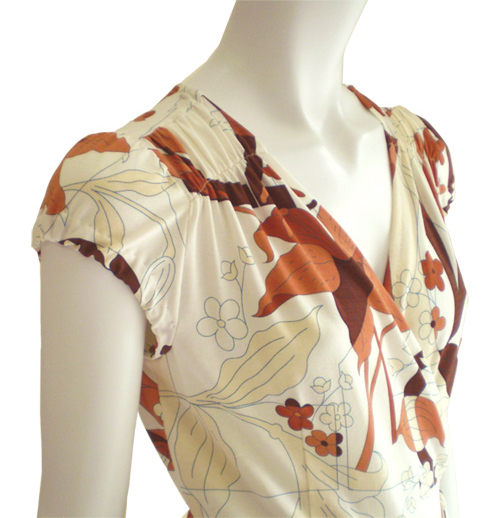 型紙通販 カシュクールジャージーワンピース オプション袖付き