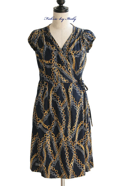 型紙通販 カシュクールジャージーワンピース オプション袖付き