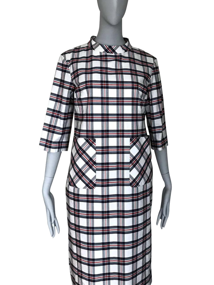 型紙通販、8Salus 立ち衿つき七分袖ワンピース