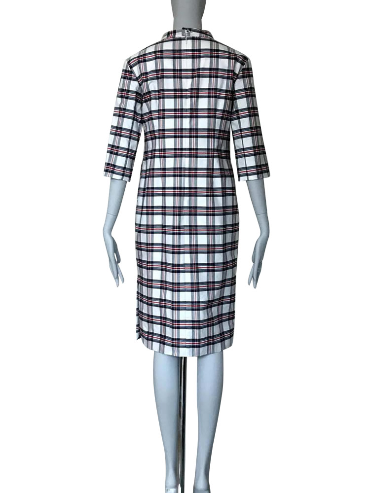 型紙通販、8Salus 立ち衿つき七分袖ワンピース