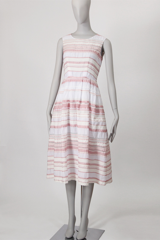 Sisbon ノースリーブミディ丈タックドレス ワンピース 型紙通販 立体裁断