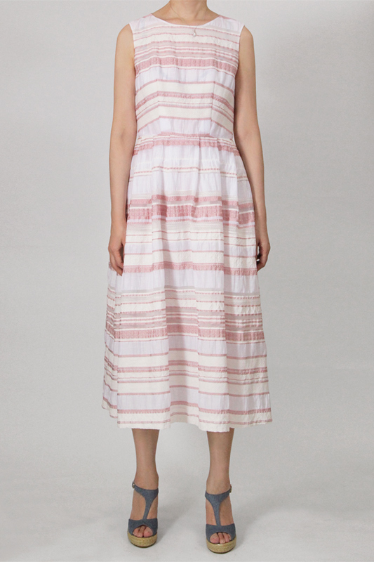 Sisbon ノースリーブミディ丈タックドレス ワンピース 型紙通販 立体裁断