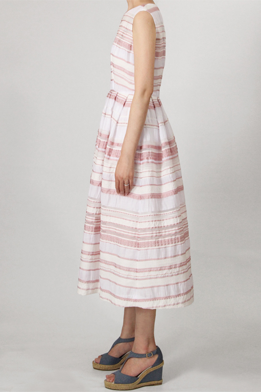 Sisbon ノースリーブミディ丈タックドレス ワンピース 型紙通販 立体裁断