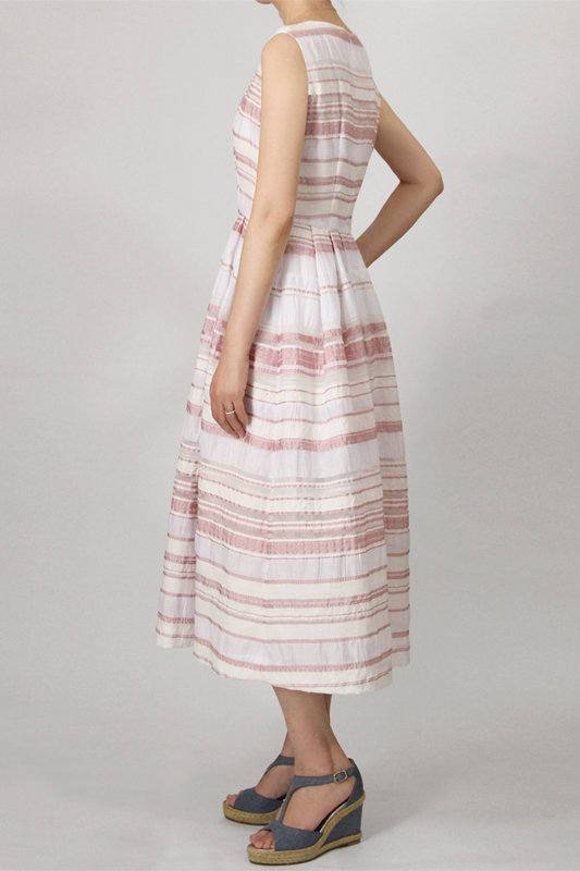 Sisbon ノースリーブミディ丈タックドレス ワンピース 型紙通販 立体裁断