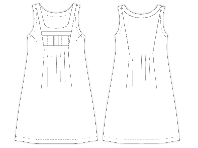 8Bridget ボックスプリーツ半袖付きワンピース　型紙通販　立体裁断