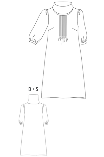 型紙通販、Tina　タートルAラインワンピース