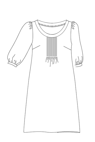 型紙通販、Tina　タートルAラインワンピース