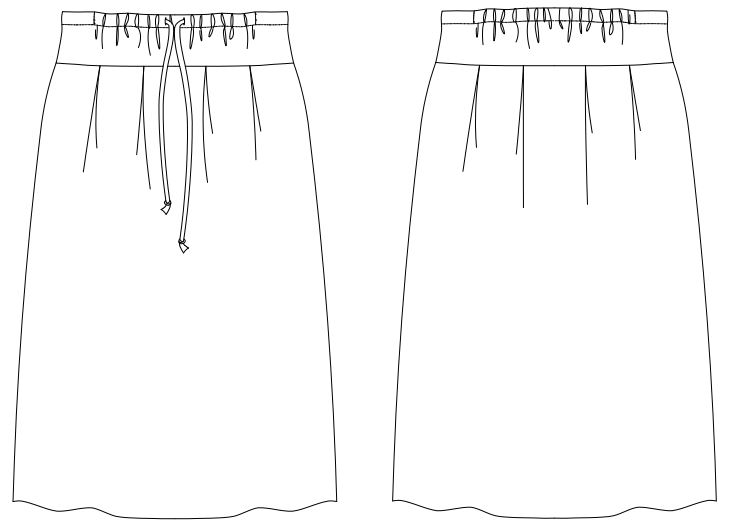 型紙 9Flori ウエストドローストリングス タックスカート