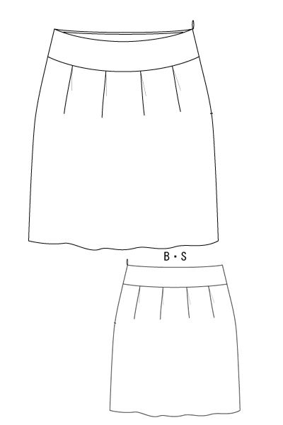 型紙通販 ヨーク切り替え、コクーンスカート