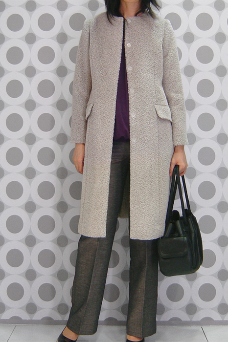 型紙通販、衿なしベルテッドコート Jacky~ジャッキー