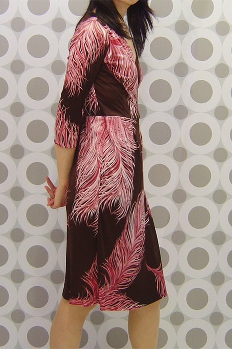 型紙通販 カシュクールジャージーワンピース オプション袖付き