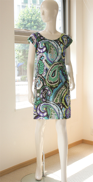 型紙通販 フレンチスリーブ、ストレートミニワンピース