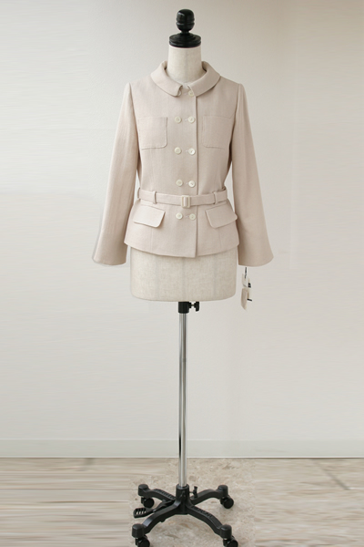 型紙通販、ベルテッド、ダブルブレスト　フラットカラージャケット