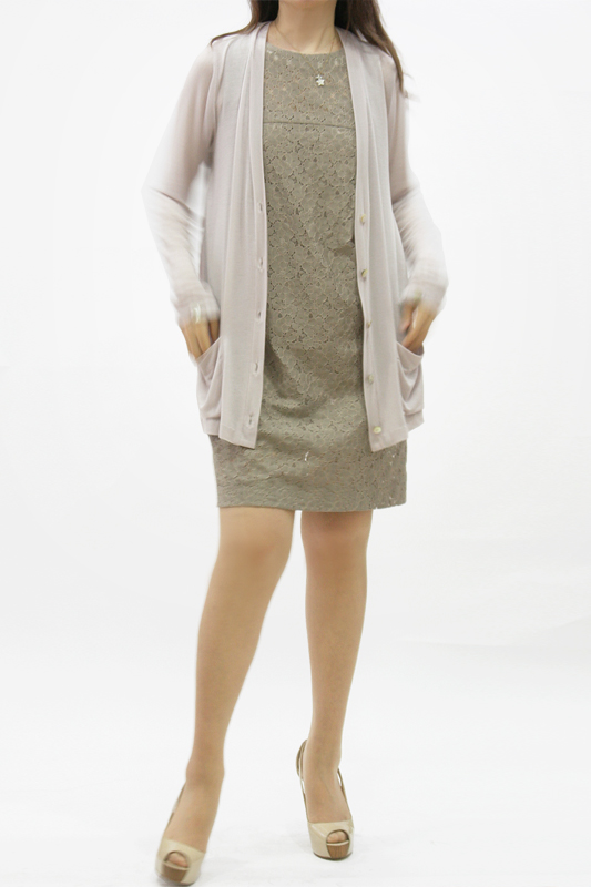 型紙通販  AラインVネックロングカーディガン